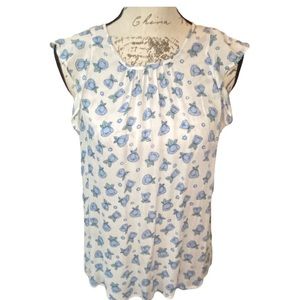 Aeropostale Cottagecore Floral Sleeveless‎ Blouse Light Weight Dainty Flowers